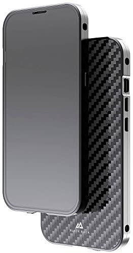 Black Rock - Hülle 360 Grad Glass Case Passend für Apple iPhone 14 Plus I Carbon Handyhülle, Karbon Rückseite (Transparent mit schwarzem Rahmen)