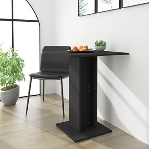 WIFESE Bistrotisch Schwarz Stehtisch KüChentisch Kleiner Tisch Klein Stehtische Bartisch KüChe Bistrotisch KüCheninsel Kleiner Esstisch Wandtisch Industrial MöBel Kaffeebar 60x60x75 cm Holzwerkstoff