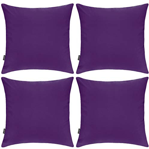 Coddsmz Confezione da 4 federe decorative in 100% cotone 40 x 40 cm, quadrate per cuscini per la casa letto divano (viola, 4 confezioni da 16 x 16/40 x 40 cm)