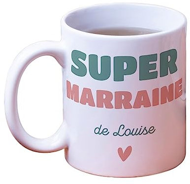 CADEAUX.COM - Tasse Personnalisable Super Marraine - Tasse à Café - Mug Personnalisé - Mug Original - Idée Cadeau Personnalisé Photo et Message
