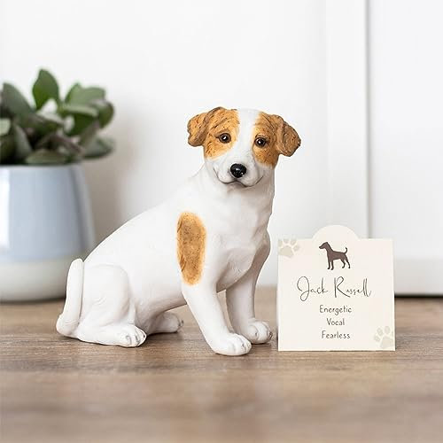 Tech Island Jack Russell Terrier Dog ornament figurine large, Christmas Ornament Brown-White Gift