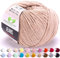 MeriWoolArt® Beige Baumwollgarn zum Stricken und Häkeln, Textilgarn, Stoffgarn, Baby Wollgarn für Handarbeiten, Babykleidung, Amigurumi, Babydecke, Pullover, Mützen und Accessoires