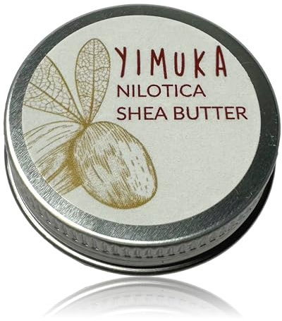 YIMUKA 100% Reine Nilotica Sheabutter: Perfekte Hautpflege, Körperbutter, Tattoo Creme & Lip Balm – Bio, Unraffiniert & Kaltgepresst im 10ml Probiertiegel