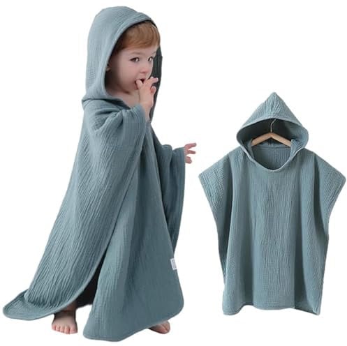 Select Zone Baby Handtuch Kapuze Baby Bademantel 100% Baumwolle Kinder Badeponcho Kapuzenhandtuch für 0-3 Jahre Jungen und Mädchen 80x60cm (Blau)