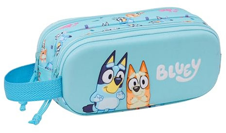 safta BLAU - 3D Doppel-Federmäppchen, Kinder-Federmäppchen, ideal für das Schulalter, bequem und vielseitig, Qualität und Widerstand, 21 x 6 x 8 cm, Himmelblau, Hellblau, Estándar, lässig, hellblau,