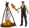 VICASKY 1 Set Lagerfeuer Camping Modell Picknick Modell Picknick Szenenmodell Miniatur Taschenlampe Picknick Szene Spielspielzeug Camping Lagerfeuer Modell Statisches Camping