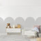 Bilderwelten Fototapete Kinderzimmer 255 x 384 cm Kinder Kindertapete Muster Bordüre Grau Vliestapete Tapete Wanddeko Ideen