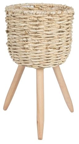 IDIMEX Cache-Pot sur Pieds NAGO Panier Rond pour Plante, en Fibre Naturelle de maïs de Coloris Naturel, 26 x 48 x 26 cm