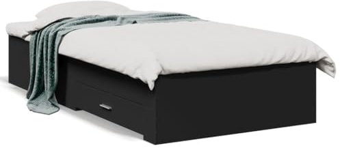 Juroupi Bettgestell mit Schubladen Bett Mit Stauraum Bettgestell Tagesbett Betten Bett Mit Schubladen Schwarz 75x190 cm Holzwerkstoff - 3280441