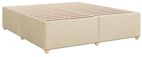 vidaXL Bettgestell ohne Matratze Creme 200x200 cm Stoff
