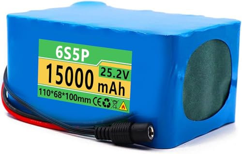 Batteria Per Bicicletta Elettrica Da 24V 25.2V 15AH,Batteria Per Bici Elettrica 25.2V Con Caricabatterie Per Motore Batteria Ebike Da 500W [Classe Di Efficienza Energetica A] 25.2V15AH,T