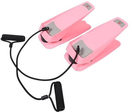 Kleiner Stepper für Heimtraining, Rosa, Abs, Kompakt und Platzsparend | Nonslip Pedals, Resistance Bands Enthalten, für Gym Workouts und Übungen, für Alters und Fitnessstufen