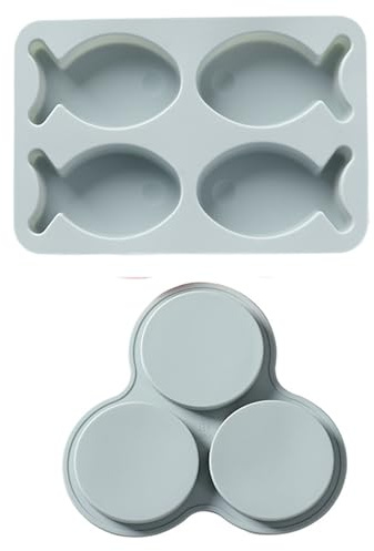 2 Stück Silikon Backform, Kreisförmig Backform Kleine Fisch Silikonform Schokolade Kreisförmig Schokoladenformen Mini Backformen Kuchenform für Backen Käsekuchen,Mousse