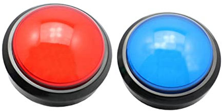 MOLUCKFU 2stücke Spielzeug Antworttaster Mit Großen Tasten Und Led-Lampe Elektronischer Antwortgeber Für Wettbewerbe Ohne Batterie Rot Blau