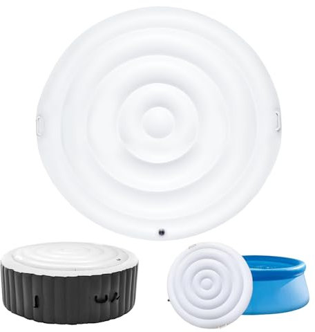 Runde Whirl-poolabdeckung, Aufblasbare Badewannenabdeckung Mit Griffen, Premium Energiesparende Whirl-Pooldeckel, Universelle Aufblasbare Whirlpool-Abdeckung (Runde-135CM)