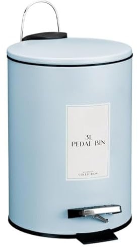 New Bathroom Pedal Bin 3L – Compact Waste Bin with Lid for Bathroom, Toilet or Office – Hands-Free Pedal Operation – Stylish Blue Design, Space-Saving & Easy to Clean A-132