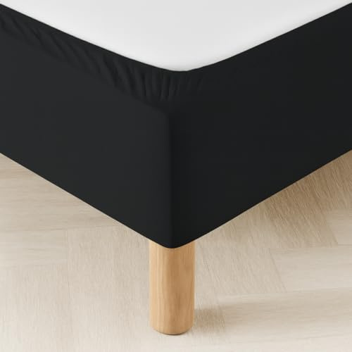 DAHLICA Betthusse 200x200 Schwarz – Weicher und dehnbarer Stoff – Makelloses Erscheinungsbild