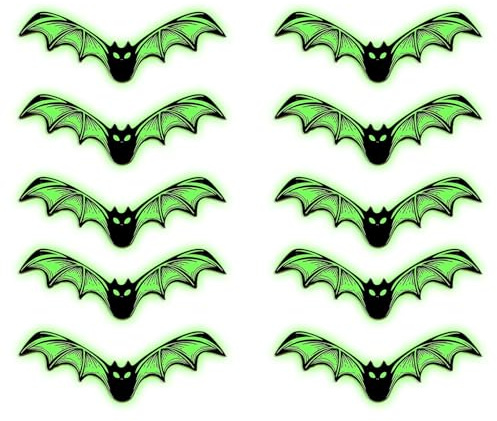 Décoration murale chauve-souris lumineuse | Décoration murale effrayante pour Halloween, cour, porte d'entrée, porche, maison hantée, salle de classe, salle de bain, chambre à coucher