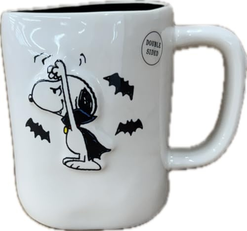 Rae Dunn Peanuts Halloween Ceramic Coffee Mug, Vampire Dog - Beware