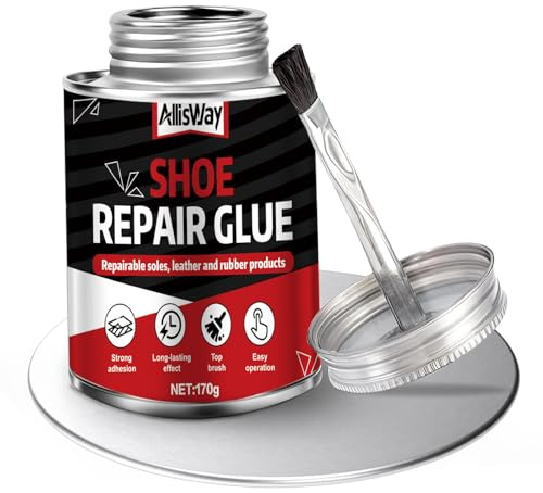 Colle Chaussures, Réparation de Chaussures, Cuir et Caoutchouc, 170 g | Colle pour Chaussures Professionnelle, Colle pour Cuir, Souple et Durable, Imperméable, Forte Adhérence, Avec Brosse Intégrée