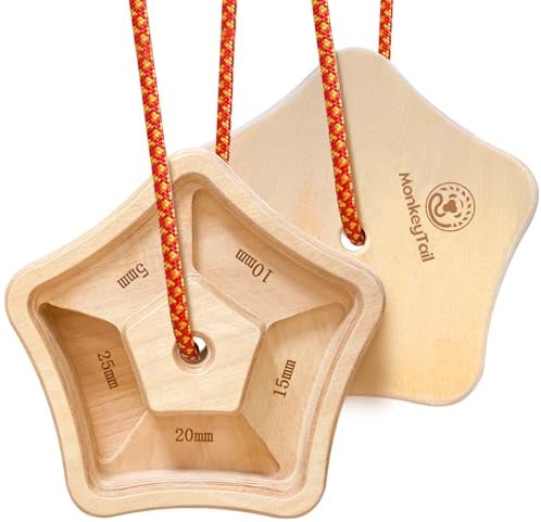 MonkeyTail Hangboard Fingerboard Kletterringe Fingertraininggerät für Klimmzüge Grifftraining Indoor und Outdoor Doppelseitig rutschfest Tragbar