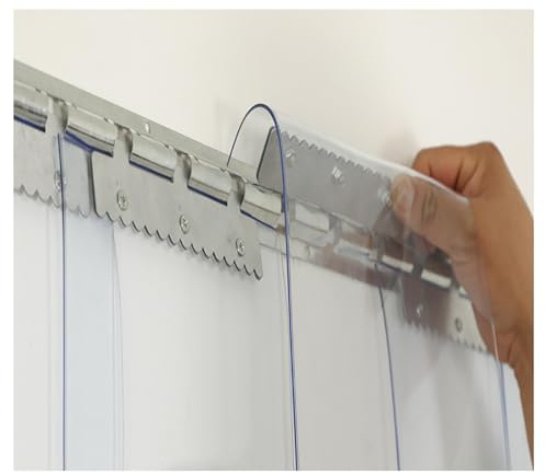 Rideau à Lanière PVC,Clear Kit Rideau de Porte en Laniere PVC Lisse Imperméable Commercial Congélateurs Entrepôt Garage Porte Salles Blanches Vinyle Robuste(75x210cm/29.53x82.68in)