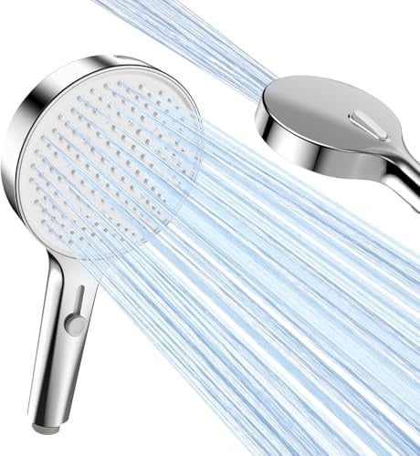 Luxear High Pressure Shower Head, 13cm Large Handheld Shower Head | 3 Spray Jet Modes,Water Saving Power Showerhead Universal for Low Water Pressure