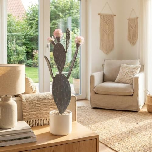 Cactus Artificial Decorativo para Escritorio - Maceta Moderna Sin Necesidad De Riego
