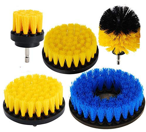 OxoxO - Brosses pour perceuse - Moyenne - Pour récurer, nettoyer - Pour sol de piscine en dalles, brique, céramique, marbre, joints, tissus d'aménagement, verre