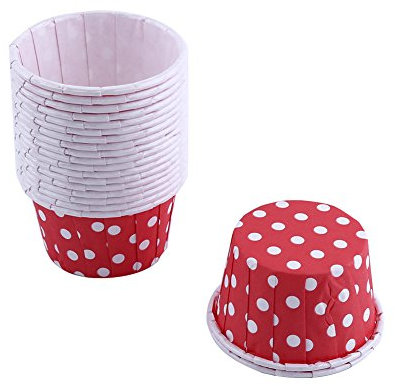100 Stück Cupcake Liner Papierkuchen Cupcake Liner Case Wrapper Mini Kuchen Backbecher für Party Hochzeit Weihnachten 7 Farben (rot)