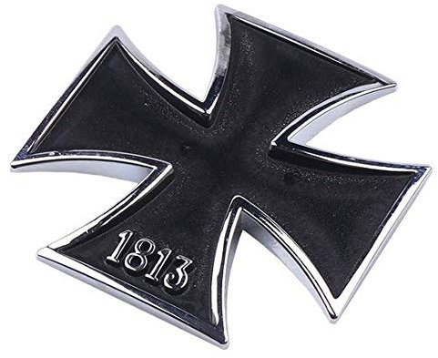 Shop of Wonder© │ hochwertiger 3D Metallaufkleber in schwarz Eisernes Kreuz Preußen 1813 │ ideal geeignet für Ihr Fahrzeug │ universell einsetzbar bei Einer Größe von 6cm