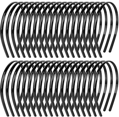 36 Stück Haarreifen DIY Haar Stirnband aus Kunststoff Schwarze Haarschmuck mit Zähne für Mädchen Damen Plain Stirnbänder