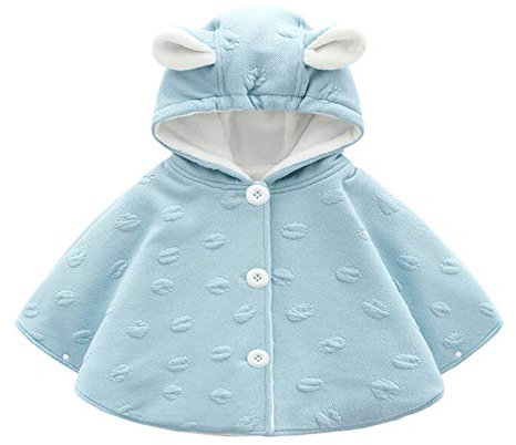 TININNA Cape Enfant Cape à Capuche en Coton Poncho Manteau Peau Friendly Outwear Chaude d'hiver Épais Veste à Capuchon Mignon Coupe-Vent Hoodie pour Bébé Fille Garçon