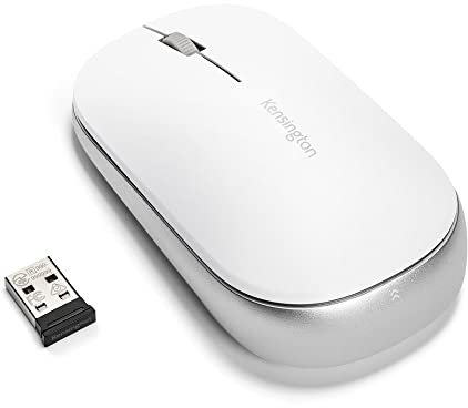 Souris sans fil Kensington - SureTrack Dual souris Ambidextre sans fil, Souris mince pour ordinateur portable, bureau ou domicile, fonctionne avec Chrome, Mac, Windows et Android - Blanc (K75353WW)