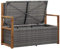 Festnight Bank mit Stauraum 110 cm Poly Rattan Massivholz Akazie Grau Sitzbank Gartenbank Gartentruhe Truhenbank Kissentruhe Kissenbox