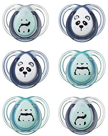 Tommee Tippee Anytime Schnuller, Symmetrische Kiefergerechte Form, BPA-freies Silikon, 0-6 Monate, 6er-Set