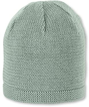 Sterntaler OCS Strickmütze - Klassische Babymütze aus Baumwollgarn (Bio) - Unisex Übergangsmütze ab Geburt - Basic Kopfbedeckung - Beanie Mütze einfarbig - steingrün, Größe 39