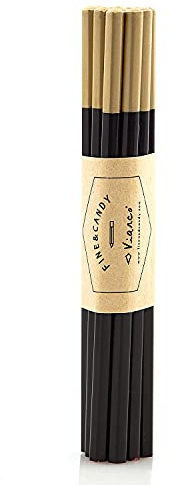 Fine&Candy Graphit-Bleistifte aus Holz, HB2 sechseckig, 12 Stück, für Schreiben und Zeichnen, Schwarz und Goldveredelung
