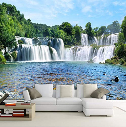 NCTQWET Photo Papier Peint Paysage de cascade 3D Intissé Décoration Murale XXL Poster Trompe l oeil Tableaux Muraux pour Salon Chambre Toile de Fond Mur 350x256cm
