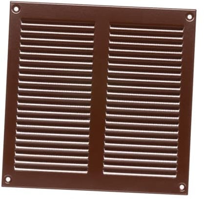 Metal Air Vent Grille Cover with Insect Mesh - Ventilation Cover (200x200mm / 8x8'', Brown)