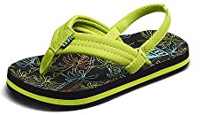 Reef Zehentrenner Sandale Jungen Little Ahi, Neon Palm, EU 28