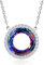 LOUISA SECRET Kette Damen 925 Sterling Silber Kreis Halskette Kristall Anhänger 45cm Verstellbar Frauen Schmuck für Sie Freundin Muttertags Jubiläum Weihnachten Valentinstag Geschenke