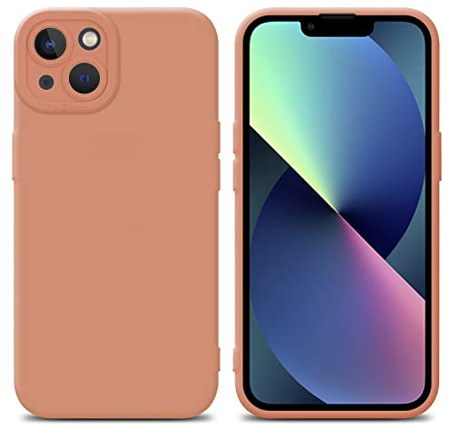 Cadorabo Hülle kompatibel mit Apple iPhone 14 Schutzhülle TPU Silikon Case Liquid Design mit Kameraschutz Slim Kratzfest Weiche Gummi mit Rundumschutz Case Hülle für iPhone 14 in Orange