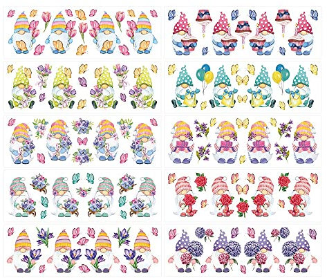 Ideen mit Herz Transparent-Sticker | 10 Bogen à 10 cm x 30 cm | Bunte Aufkleber zum Basteln & Dekorieren (Wichtel im Frühjahr)