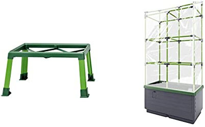 Bio Green Standfuß für Pflanzkübel CITYJUNGLE | 36 cm Höhe & Abdeckhaube für Pflanzkübel City Jungle und City Jungle Heidelberg | UV-beständige Folie | B 62 x T 33 x H 104 cm