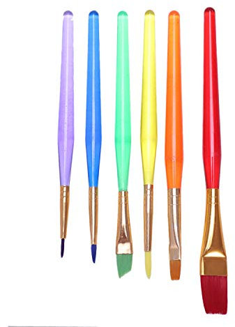 Lodokdre 6-Piece Painting Brush Fondant Dusting Tool Set for Sugar Cake Icing Sugar Decor
