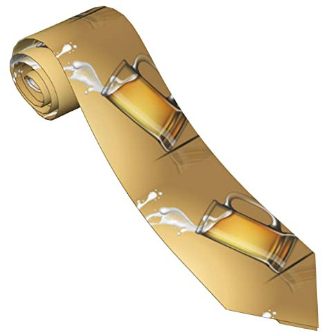 ZORIN Krawatten für Herren, lustiges Bier im Glasdruck, lässig, formell, elegant, für Herren, 8 cm, für Hochzeiten, Partys, Geburtstage, Bankett, Abschlussfeier, Schwarz , Einheitsgröße