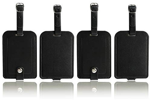 4er-Pack Gepäckanhänger, Kofferanhänger Gepäckanhänger Reise Koffer Tags Geeignet für Reisender Geschäftsmann(Schwarz)