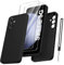 Qasyfanc Cover Protezione Fotocamera per Samsung Galaxy S23 FE con 2 Pezzi Vetro Temperato, Custodia Samsung S23 FE 5G Silicone Morbida, Antiurto, Sottile, Nero