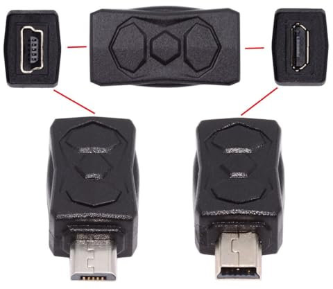 chenyang Connettore USB 2.0 da Micro USB a Mini USB 5 pin adattatore convertitore di carica dati 3 pz/set ,(CY-U2-006-MM)